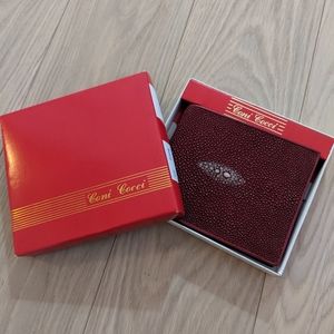 Brand new sting ray leather wallet in red